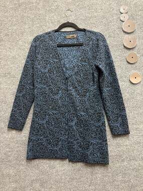 Arte vivo Miguelito 100% Baby Alpaca Swirl Pattern Longline Cardigan Size M